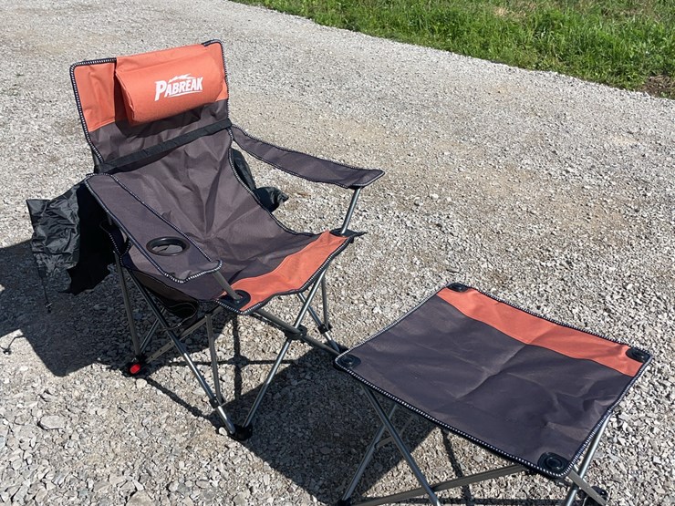 collapsible-camping-chair.-orange-brown.-comes-with-foot-stool-and-storage-bag!-image-2