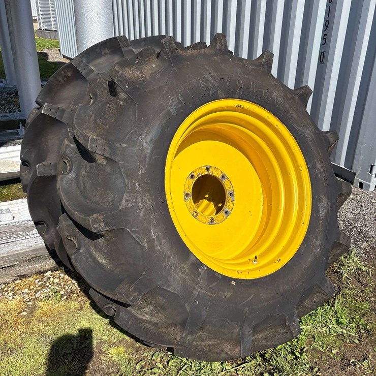 2 Firestone 18.4x30 Rice Tires off JD Combine, 8 Lug