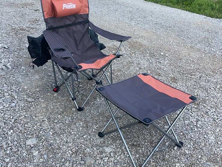collapsible-camping-chair.-orange-brown.-comes-with-foot-stool-and-storage-bag!-image-2