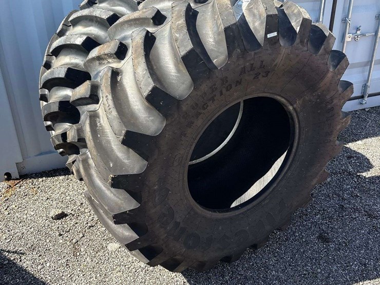 2-new-rear-combine-tires,-28l-26,-firestone-super-all-traction-23,-12-ply,-shed-kept-image-6