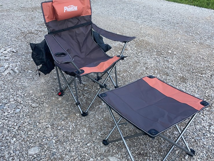 collapsible-camping-chair.-orange-brown.-comes-with-foot-stool-and-storage-bag!-image-2