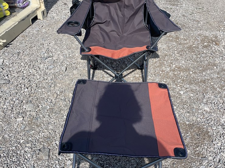 collapsible-camping-chair.-orange-brown.-comes-with-foot-stool-and-storage-bag!-image-1