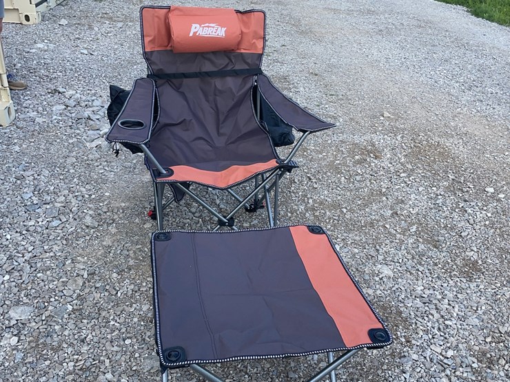 collapsible-camping-chair.-orange-brown.-comes-with-foot-stool-and-storage-bag!-image-1