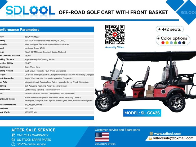 unassembled-sdlool-model-sl-gc42s-off-road-golf-cart,-4+2-seater-image-2