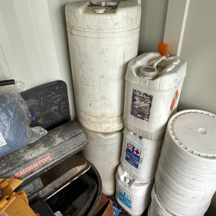 #4955 • (2) 15-Gallon Jugs and (3) 5-Gallon Jugs