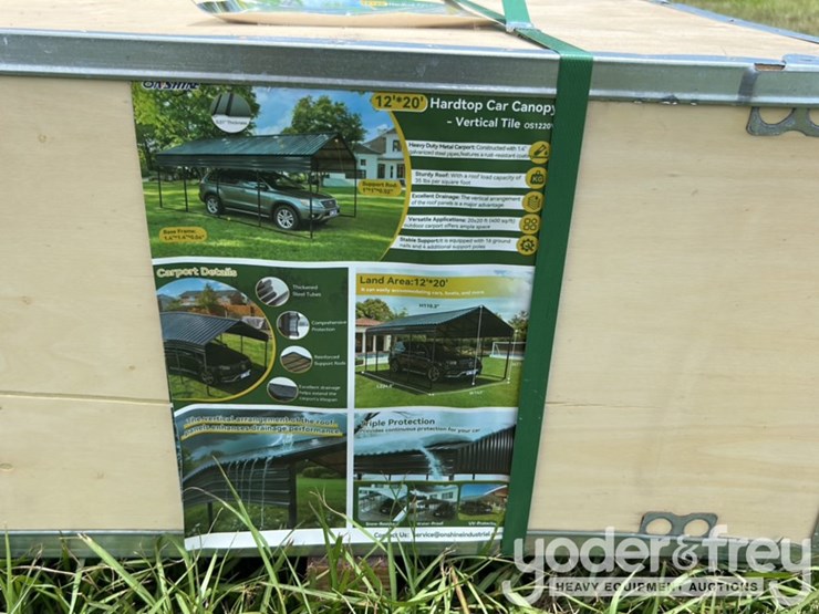 unused-2026-onshine-12'-x-20'-galvanized-steel-carport,-verticle-tile-sturdy-roof-image-1