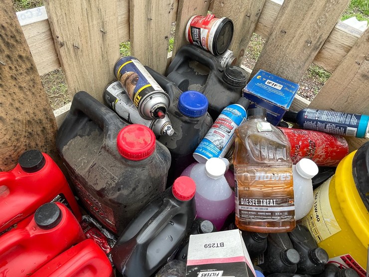 #4921-•-wooden-tote-with-assorted-automotive-fluids-image-13