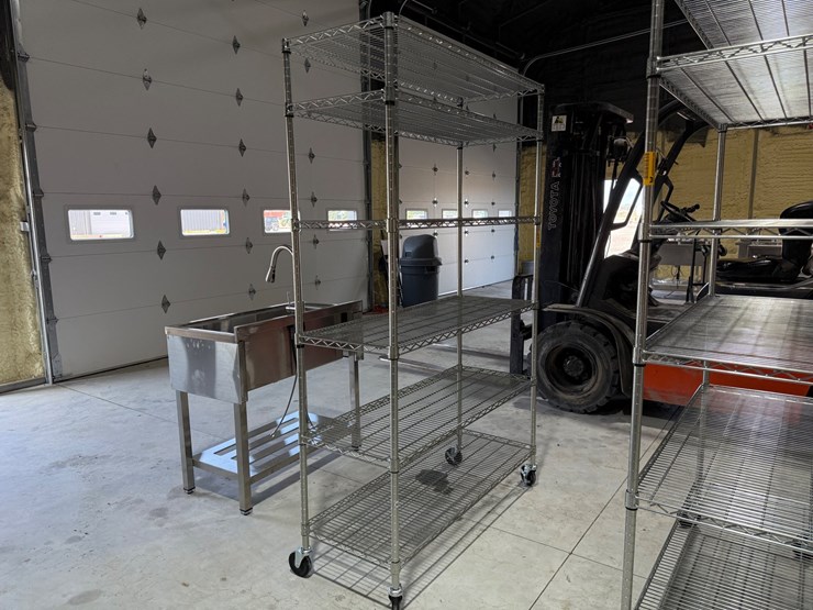 #49820-•-unused-trinity-6-tier-stainless-steel-rolling-shelf-image-1