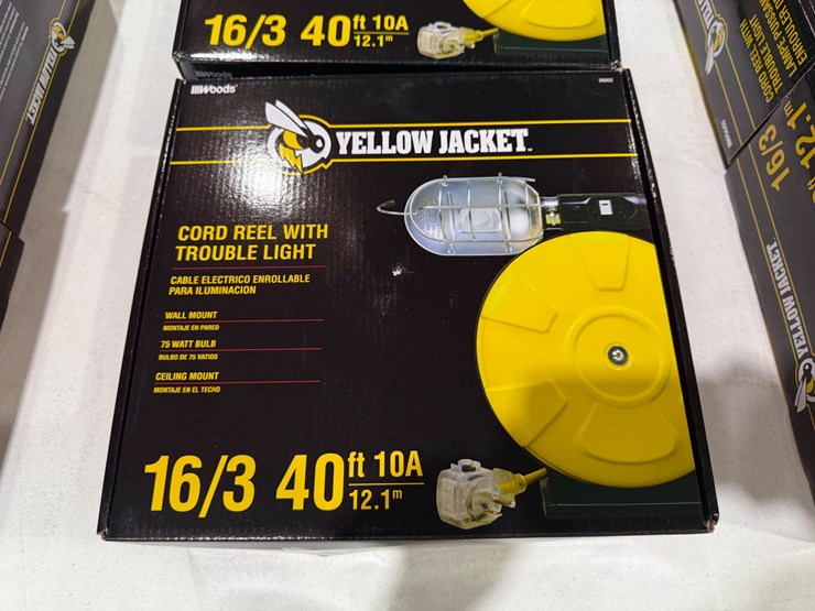 #49806-•-lot-of-(2)-unused-yellow-jacket-10amp-cord-reel-w/trouble-lights-image-6