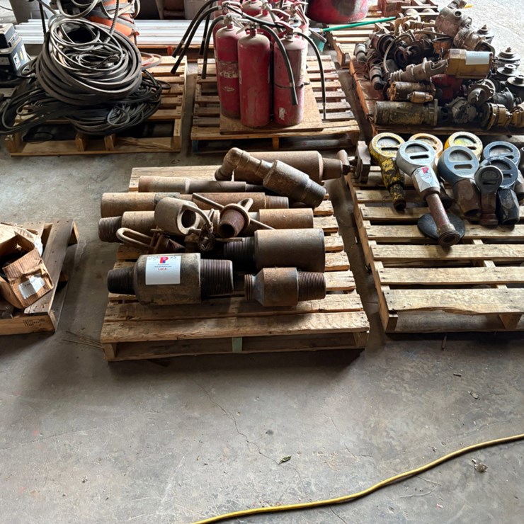 (3 pallets of assorted x-over subs, valve seats, & pressure gauges