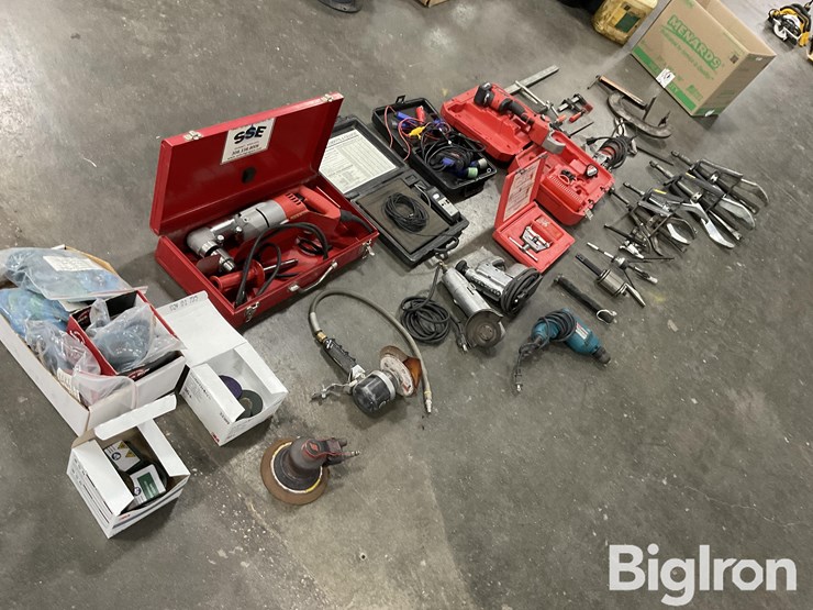 milwaukee-/-cps-/-cummins-cordless-shear,-1/2”-angle-drill,-grinders-&-pulley-pullers-image-3