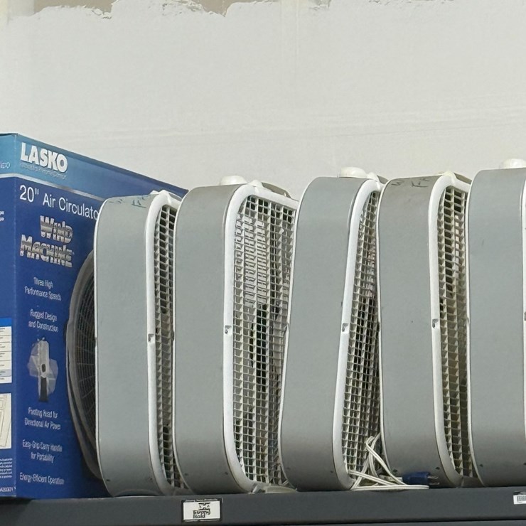 #3529 • Lot of 5 Box Fans | Located in St. Rose, LA