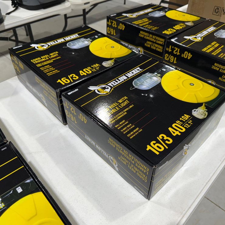 #49806 • Lot of (2) Unused Yellow Jacket 10amp Cord Reel w/Trouble Lights