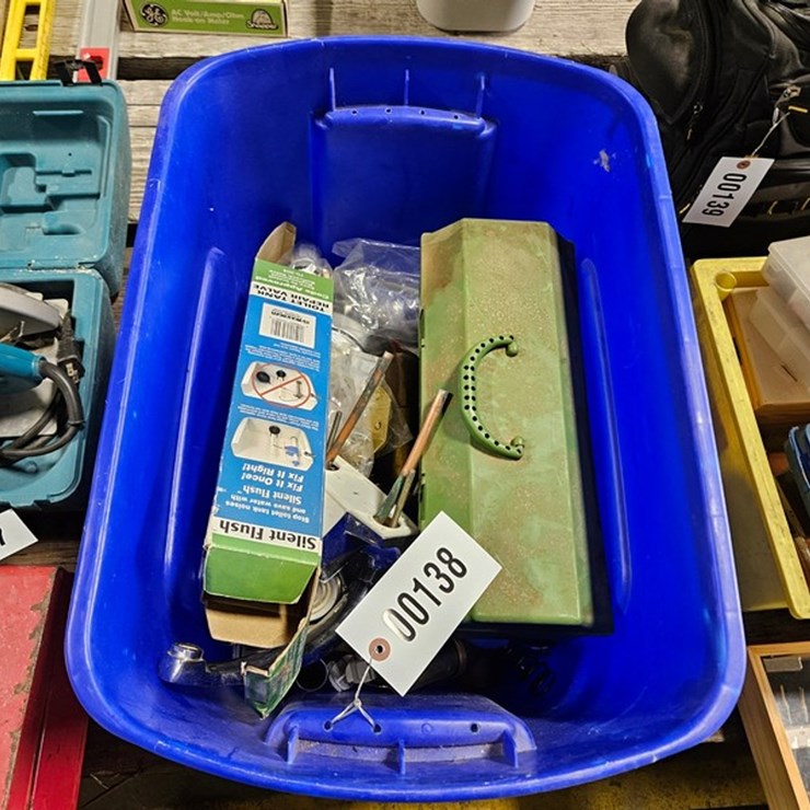 #138 • Tote Of Assorted Plumbing Parts