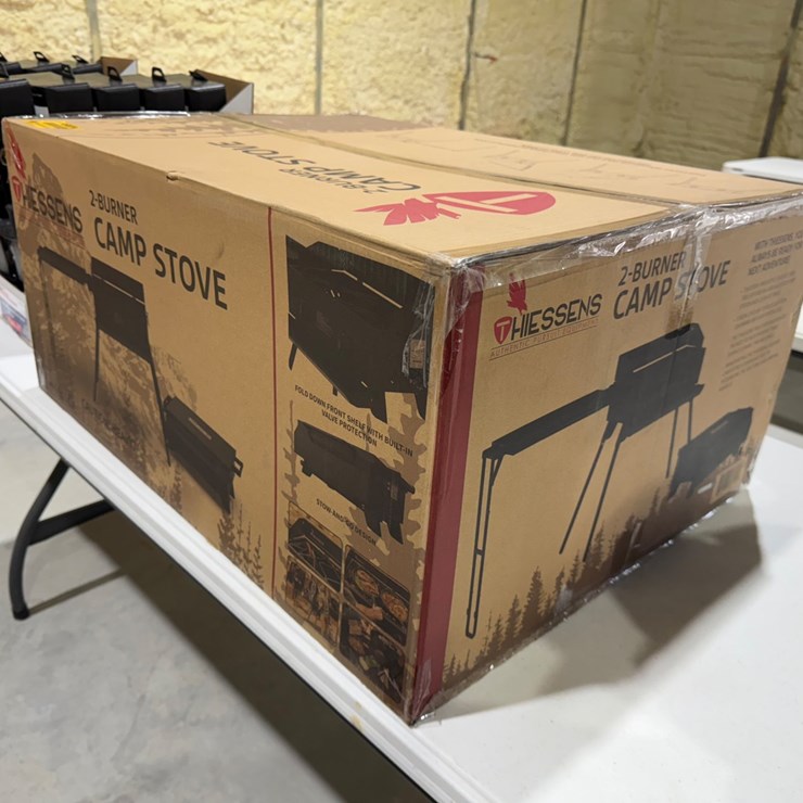 #49804 • Unused Thiessens 2-Burner Camp Stove