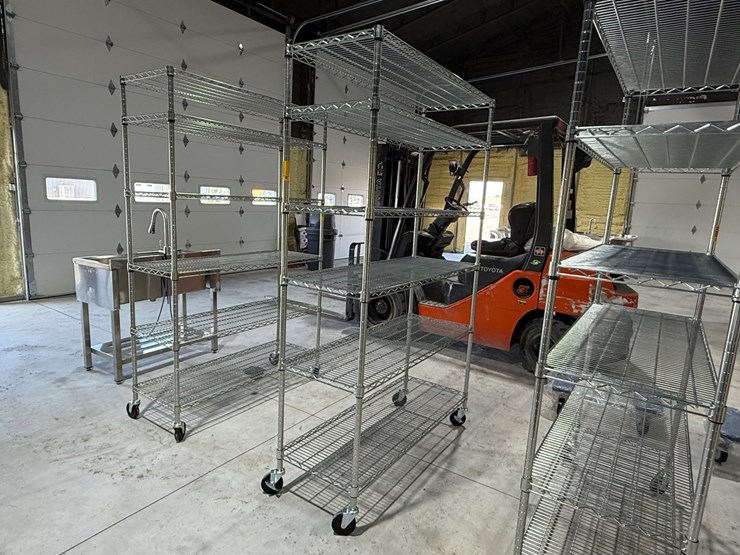 #49821-•-unused-trinity-6-tier-stainless-steel-rolling-shelf-image-1