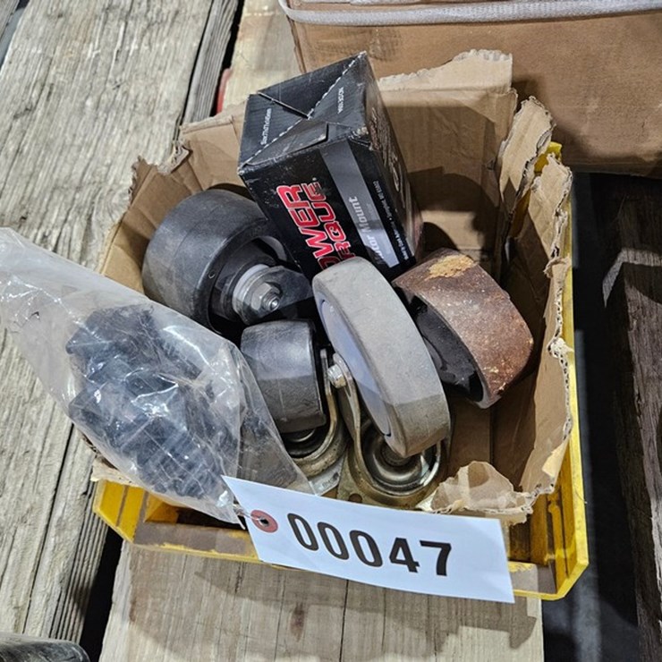 #47 • Box Of Caster Wheels And Misc Items