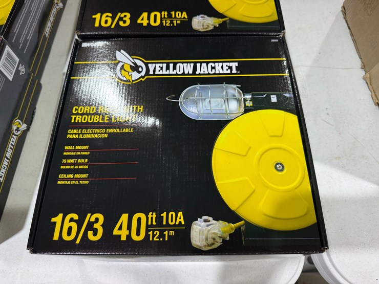 #49807-•-lot-of-(2)-unused-yellow-jacket-10amp-cord-reel-w/trouble-lights-image-5