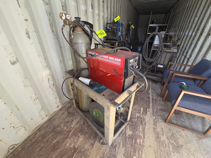 #5995-•-century-130-mig-welder-w/tank,-cart,-makita-saw,-and-blades-image-2
