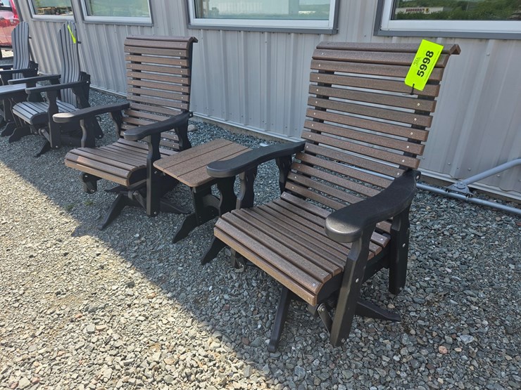 #5998-•-pair-of-outdoor-rollback-gliders-w/-table-image-1