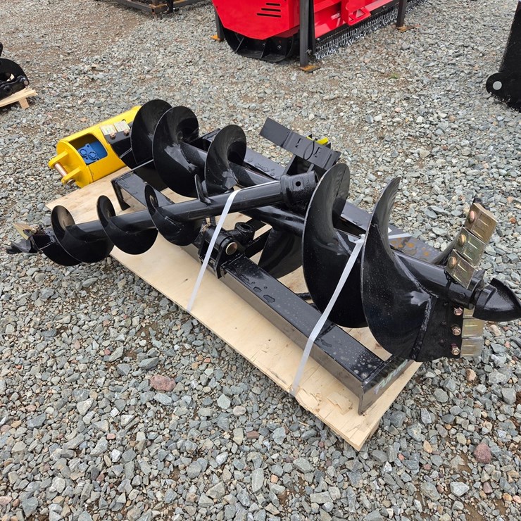 #6152 • Unused Future Skid Steer Auger Attachment W/3 Bits