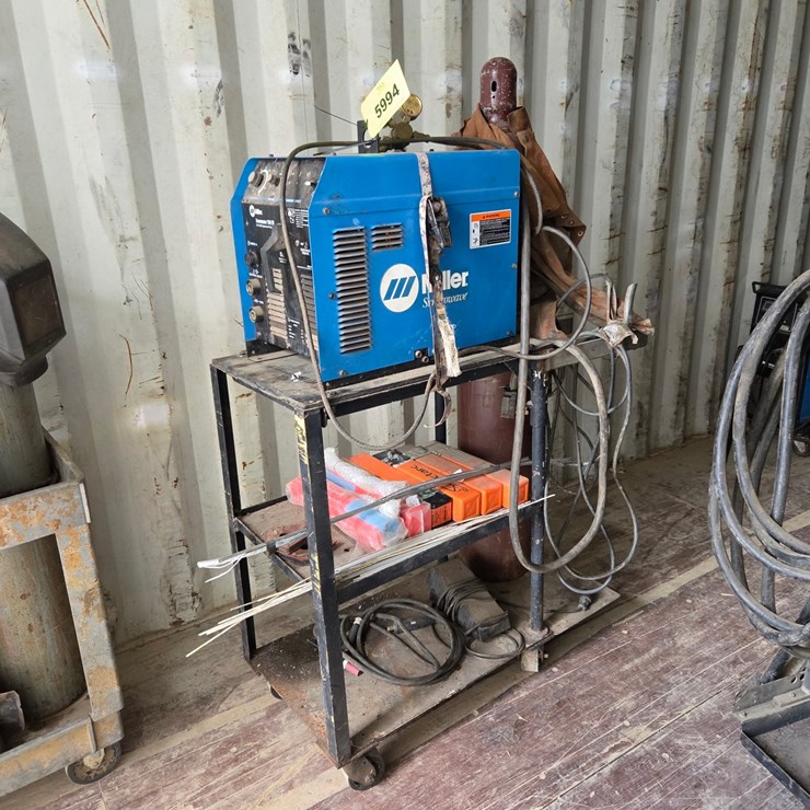 #5994 • Miller Syncrowave 180 TIG And Stick Welder W/Cart And Tank