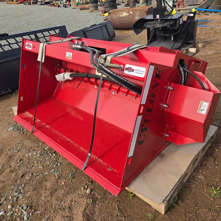 #6009 • Approx. 60" Unused Stout Skid Steer Cyclone Spreader Attachment