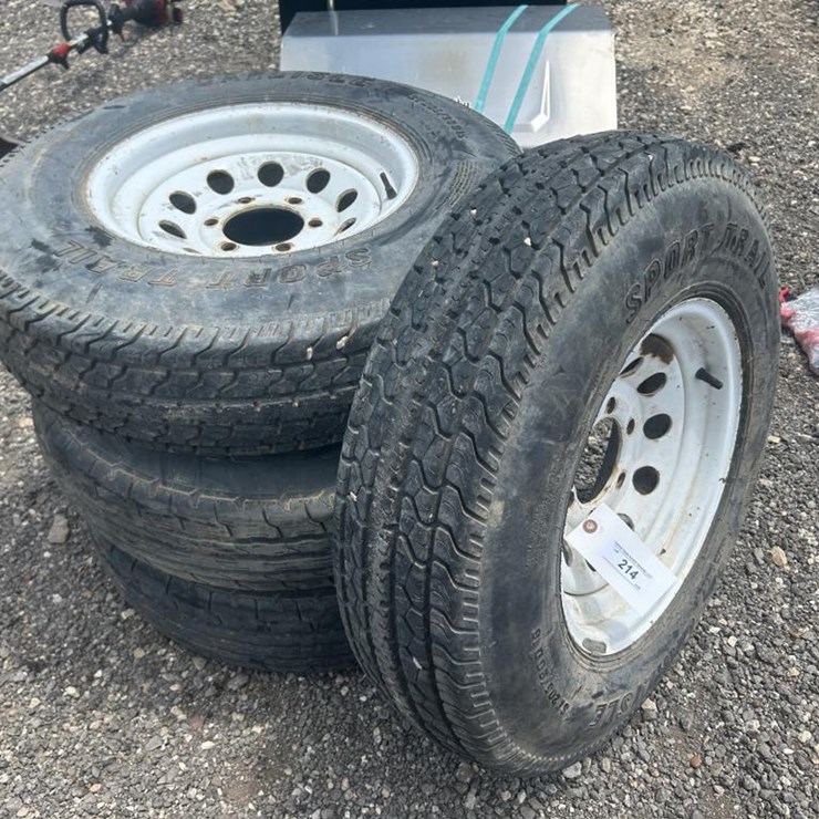 #214 • (4) Trailer Rims & Tires ST205/90D15