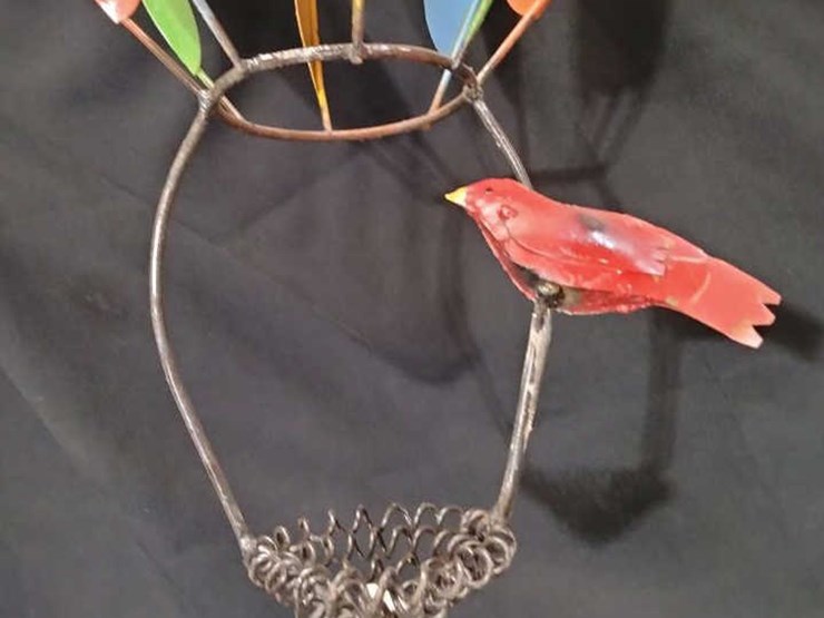 #29-•-metal-art---hanging-hot-air-balloon-w/-cardinal-image-4