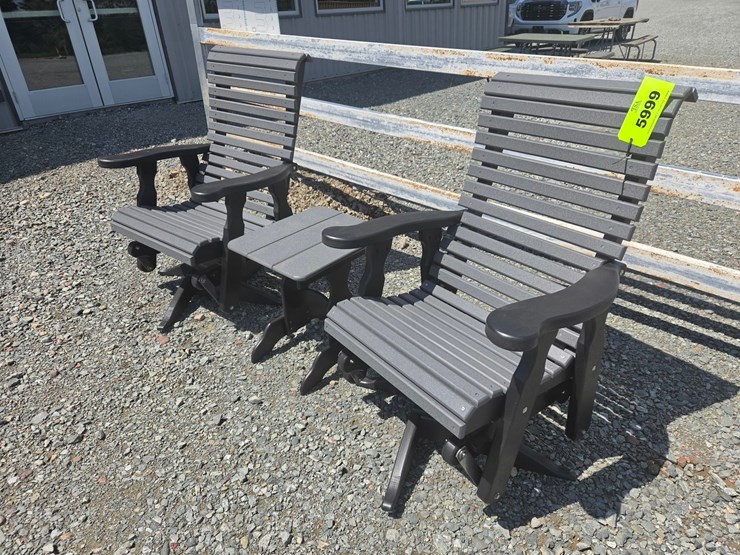 #5999-•-pair-of-outdoor-rollback-gliders-w/-table-image-1