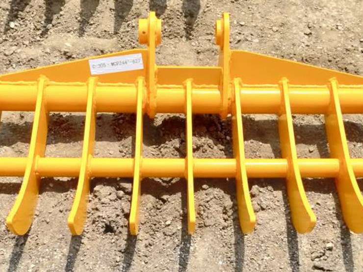 #138-•-cat305-44"-excavator-dense-teeth-rake-image-1