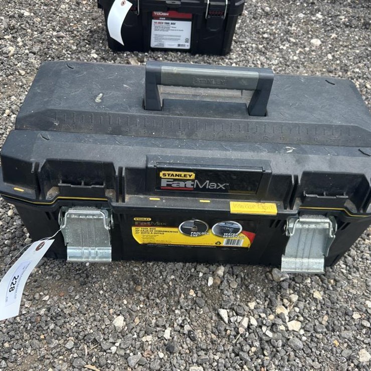 #228 • Stanley Fat Max Tool Box w/ (2) Hitch Attachments