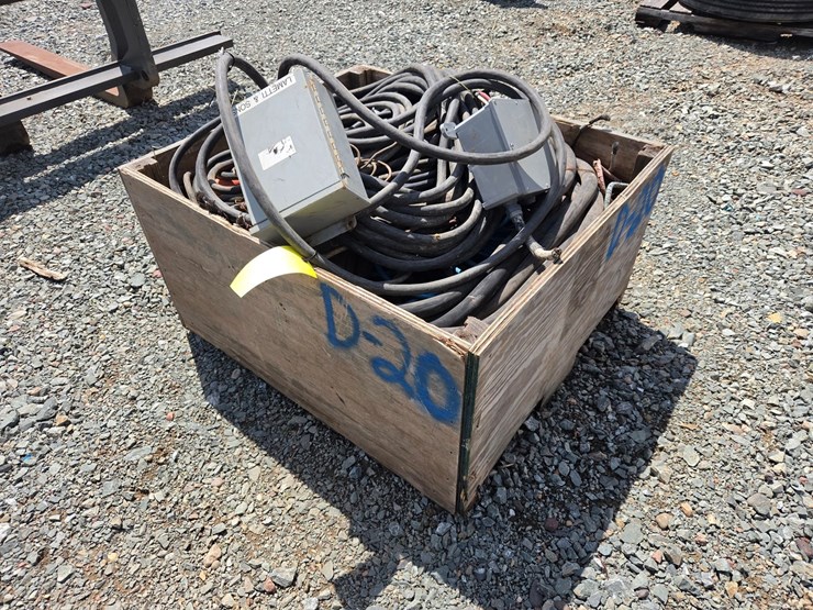 #6028-•-crate-of-misc-electrical-boxes-and-wires-image-1