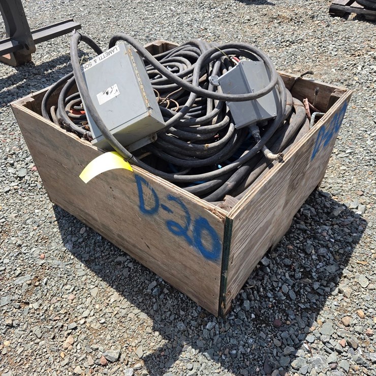 #6028 • Crate Of Misc Electrical Boxes And Wires