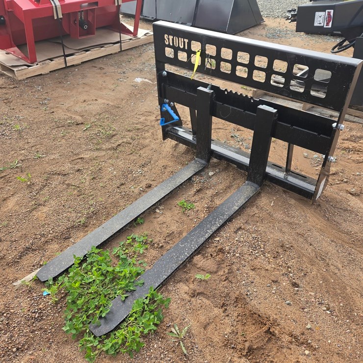 #6013 • Approx. 48" Unused Stout Skid Steer Pallet Forks