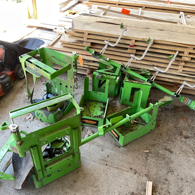 #7174 • Assortment of Green Tough Ind. Trailer Racks and Cages