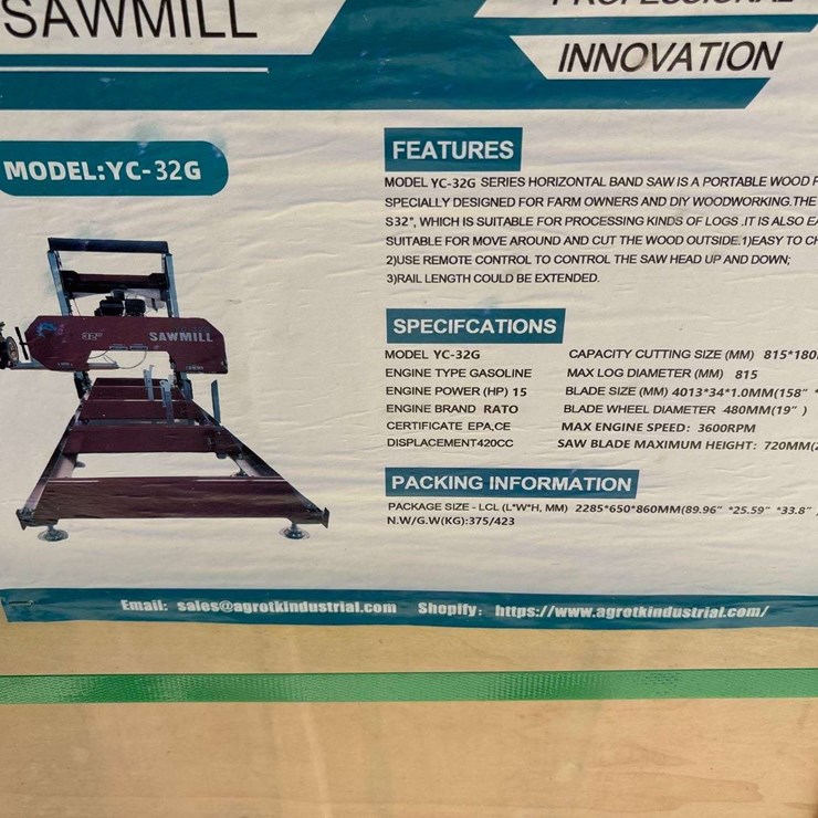 2026 AGROTK YC-32G Portable Sawmill