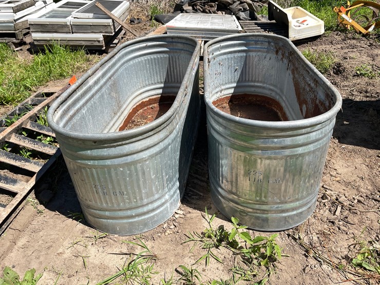 #7132-•-(2)-galvanized-water-tubs-image-1