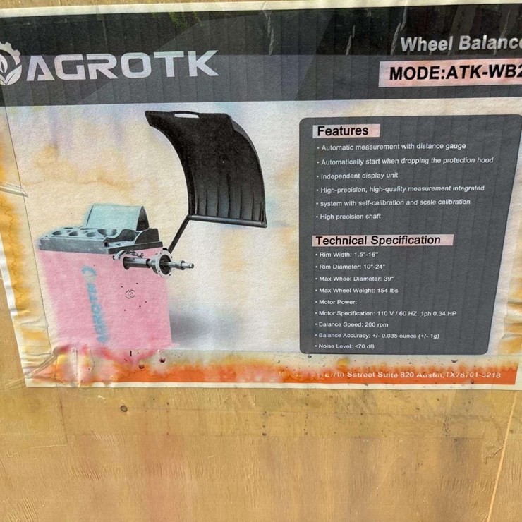 2026 AGROTK ATK-WB24A Wheel Balancer Machine