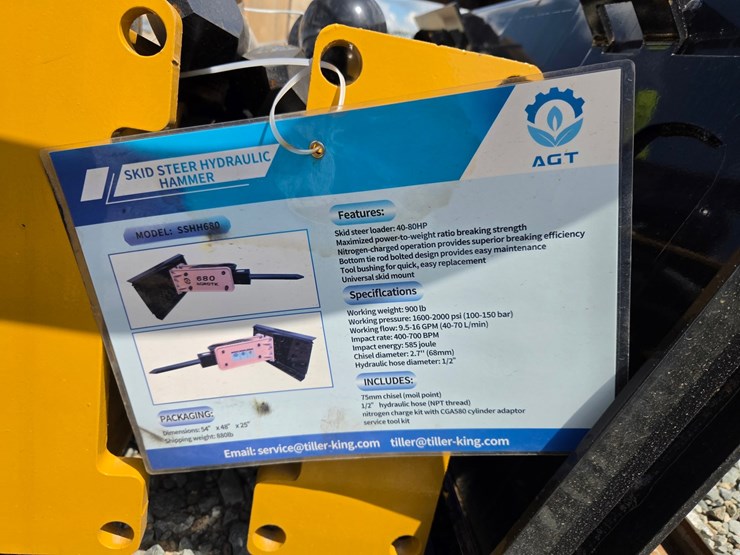 #6891-•-unused-agt-sshh680-skid-steer-breaker-hammer-attachment-image-8