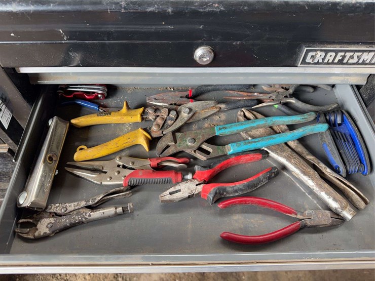 craftsman-rolling-tool-chest-with-assorted-hand-tools-and-metal-filing-cabinet-image-5