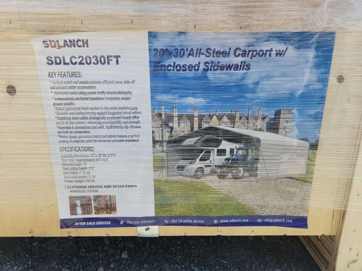 all-steel-high-end-carport,-with-sidewalls-(20ftx30ft)-image-3