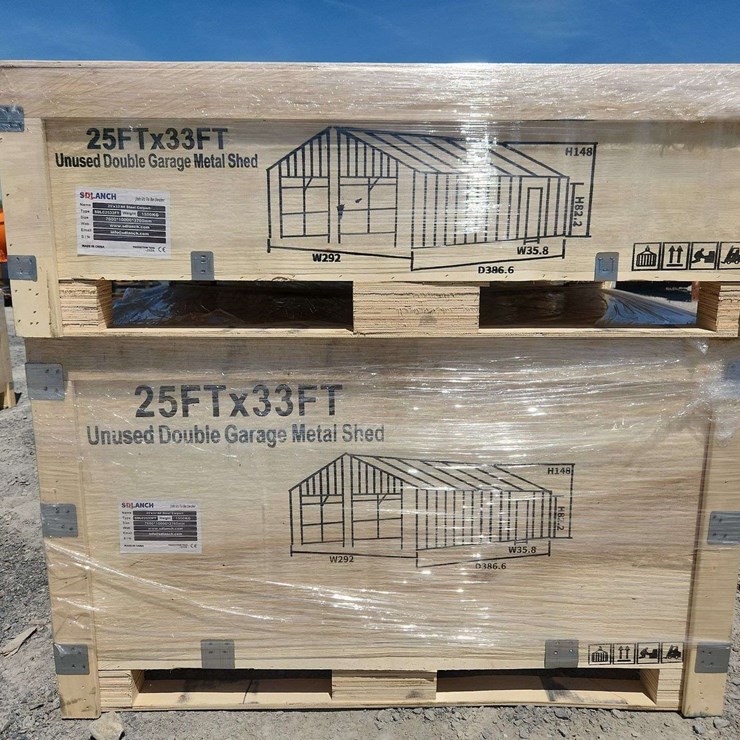 Double Garage Metal Shed (25ftx33ft) (2 Boxes)