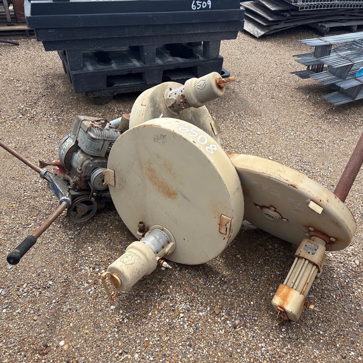 #79295 • (3) PNUEMATIC 55 GALLON PUMPS AND GAS AUGER