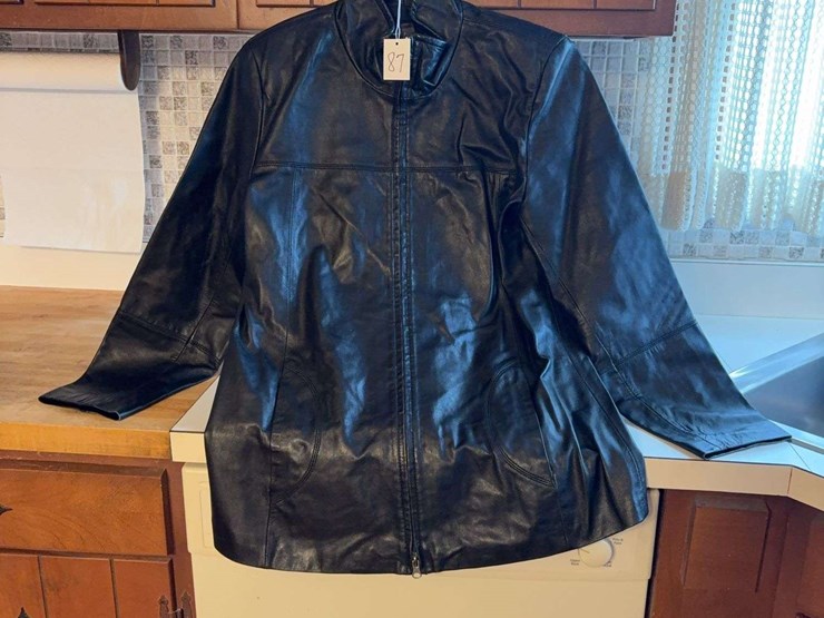 brandon-thomas-ladies-black-leather-jacket-size-l-image-1