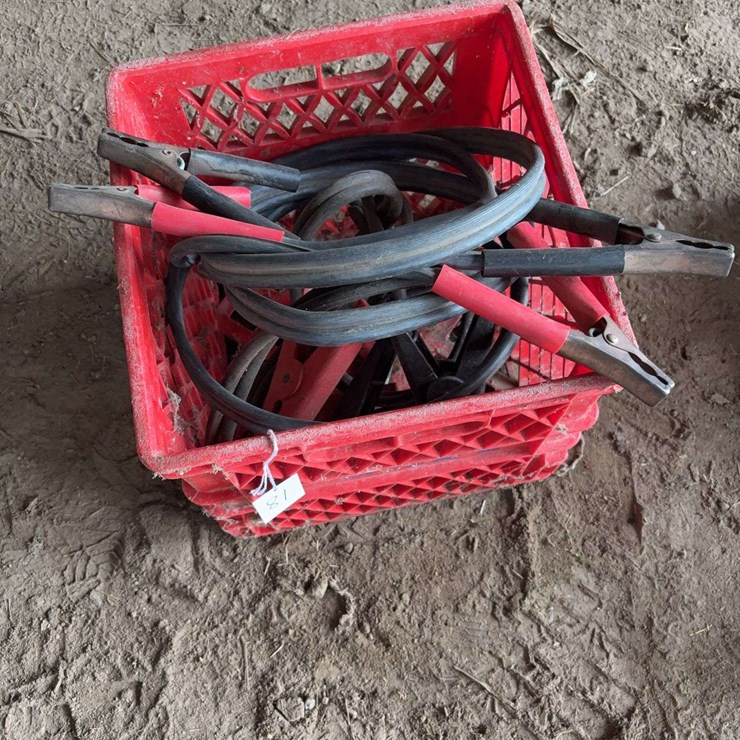 Heavy Duty Jumper Cables in Plastic Crate