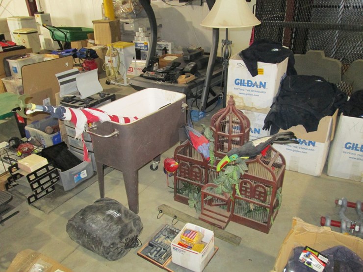 #45054-•-lot-of-bird-cage,-air-mattress,-cooler,-etc-inv#45054-image-1
