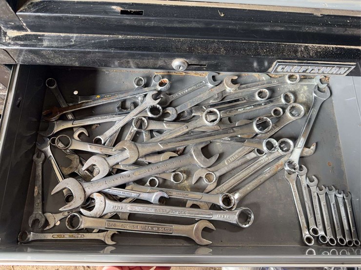 craftsman-rolling-tool-chest-with-assorted-hand-tools-and-metal-filing-cabinet-image-8