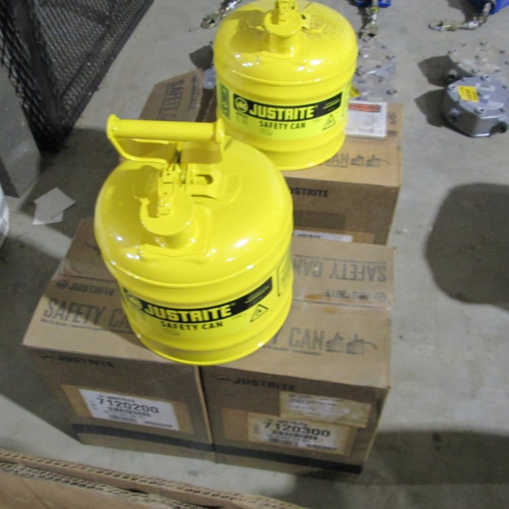 #45060 • Lot of (2) Justrite Steel Fuel Cans INV#45060