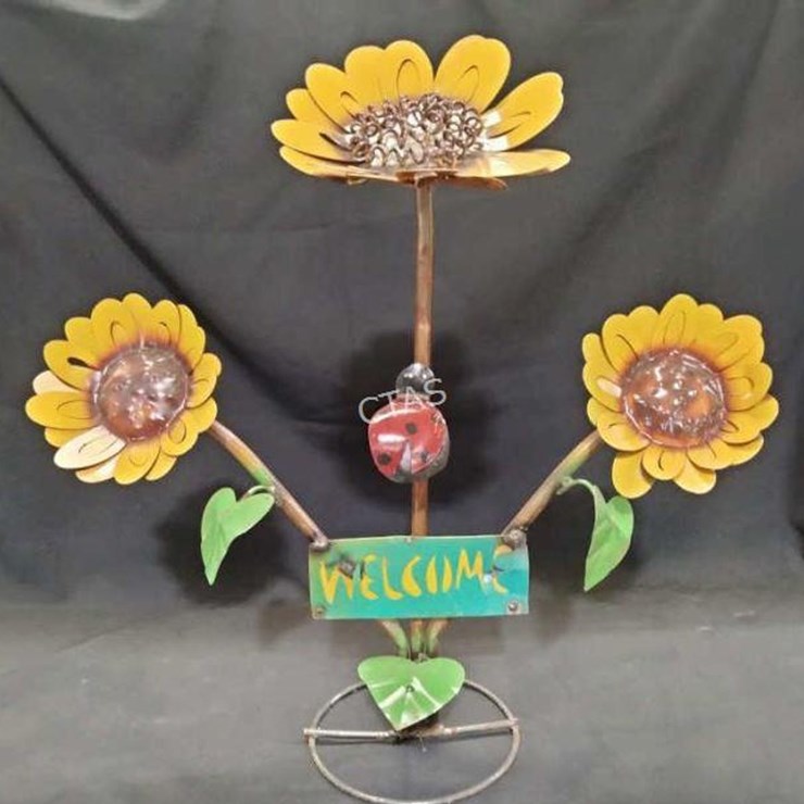 #27 • Metal Art - Welcome w/ Sunflowers